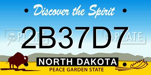 2B37D7 North Dakota License Plate