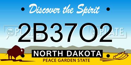 2B37O2 North Dakota License Plate