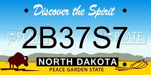 2B37S7 North Dakota License Plate