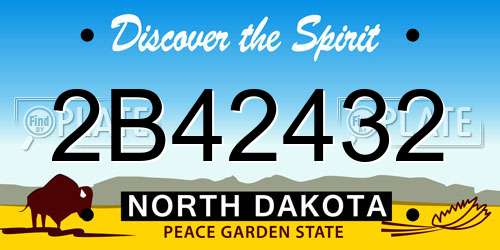2B42432 North Dakota License Plate