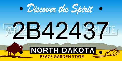 2B42437 North Dakota License Plate