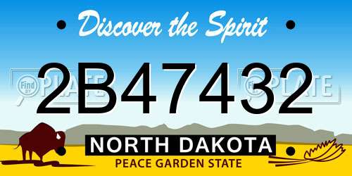 2B47432 North Dakota License Plate