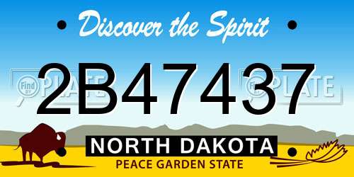 2B47437 North Dakota License Plate