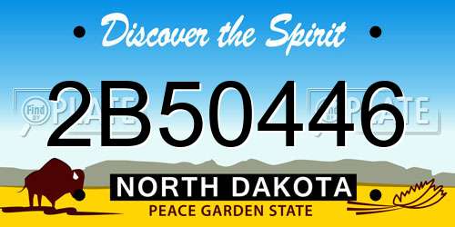 2B50446 North Dakota License Plate