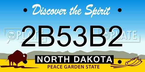 2B53B2 North Dakota License Plate