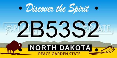 2B53S2 North Dakota License Plate