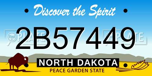 2B57449 North Dakota License Plate