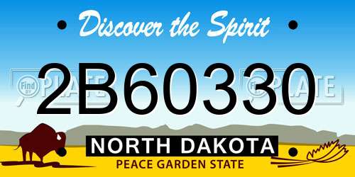 2B60330 North Dakota License Plate