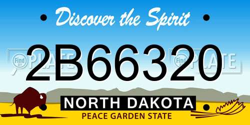 2B66320 North Dakota License Plate