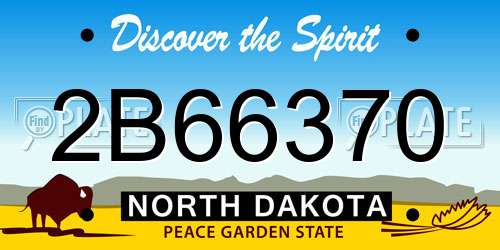 2B66370 North Dakota License Plate