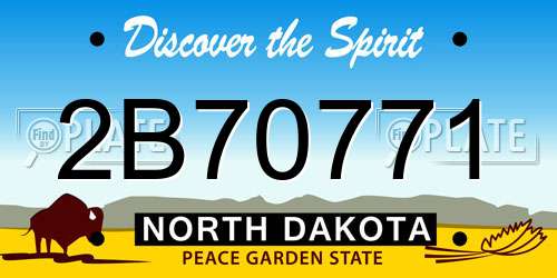 2B70771 North Dakota License Plate