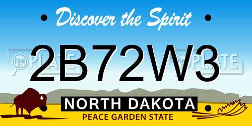 2B72W3 North Dakota License Plate