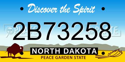 2B73258 North Dakota License Plate