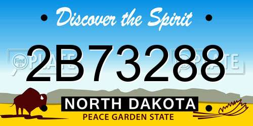 2B73288 North Dakota License Plate