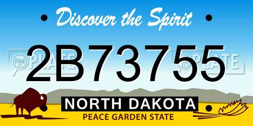 2B73755 North Dakota License Plate