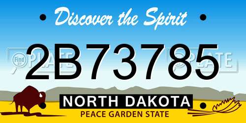 2B73785 North Dakota License Plate