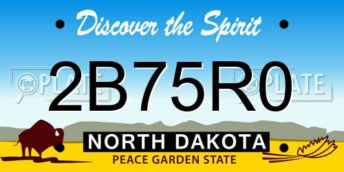 2B75R0 North Dakota License Plate