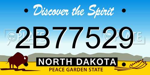 2B77529 North Dakota License Plate