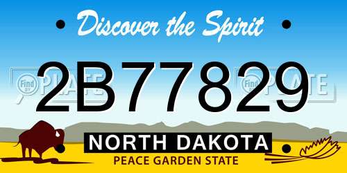2B77829 North Dakota License Plate