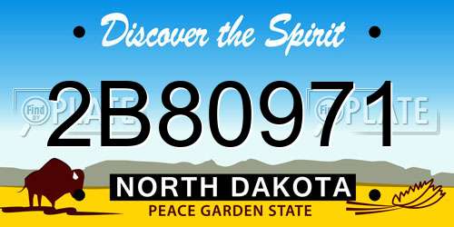 2B80971 North Dakota License Plate
