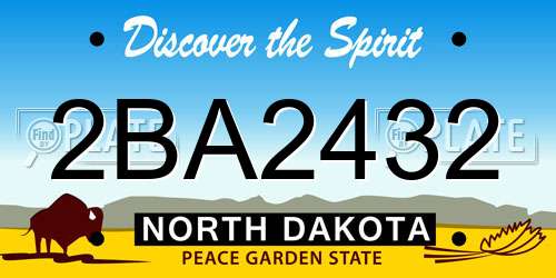 2BA2432 North Dakota License Plate