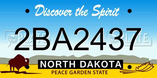2BA2437 North Dakota License Plate
