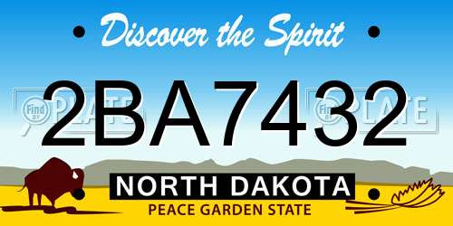 2BA7432 North Dakota License Plate