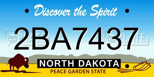 2BA7437 North Dakota License Plate