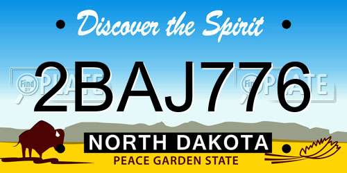 2BAJ776 North Dakota License Plate
