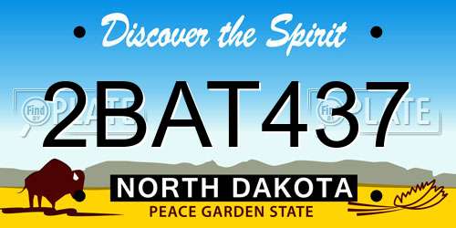 2BAT437 North Dakota License Plate