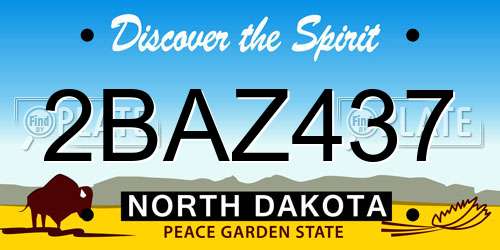 2BAZ437 North Dakota License Plate