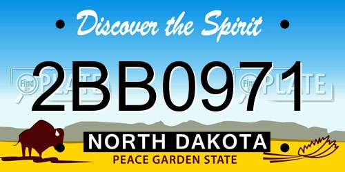 2BB0971 North Dakota License Plate