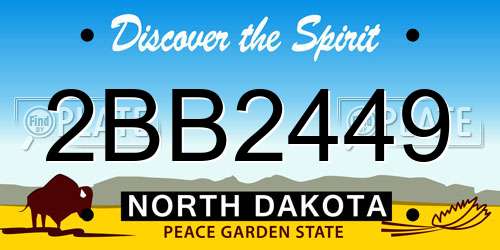 2BB2449 North Dakota License Plate