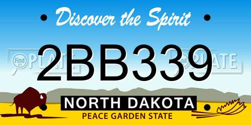 2BB339 North Dakota License Plate