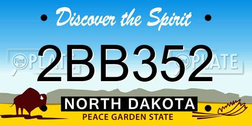 2BB352 North Dakota License Plate