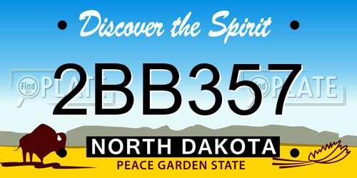 2BB357 North Dakota License Plate