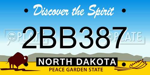 2BB387 North Dakota License Plate
