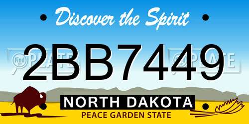 2BB7449 North Dakota License Plate