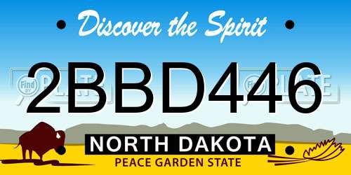 2BBD446 North Dakota License Plate