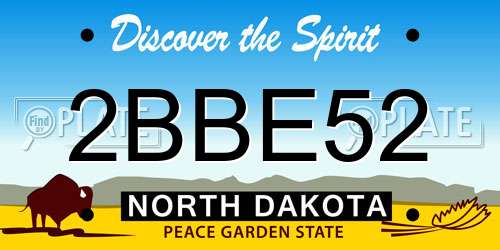 2BBE52 North Dakota License Plate