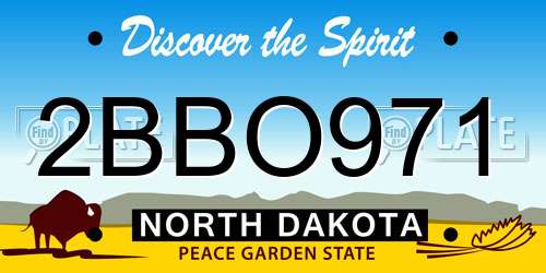 2BBO971 North Dakota License Plate