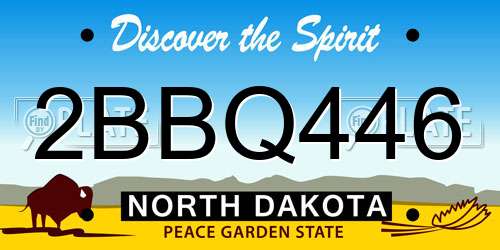 2BBQ446 North Dakota License Plate