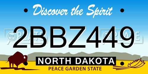 2BBZ449 North Dakota License Plate