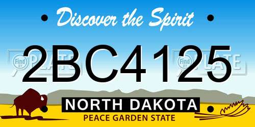 2BC4125 North Dakota License Plate