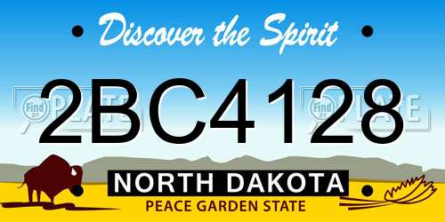 2BC4128 North Dakota License Plate