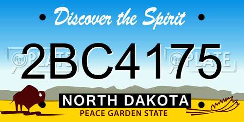2BC4175 North Dakota License Plate