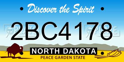 2BC4178 North Dakota License Plate