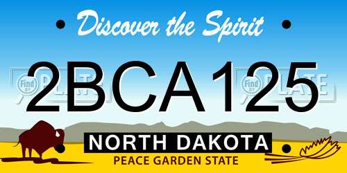 2BCA125 North Dakota License Plate