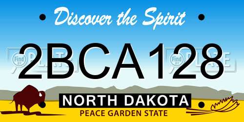 2BCA128 North Dakota License Plate