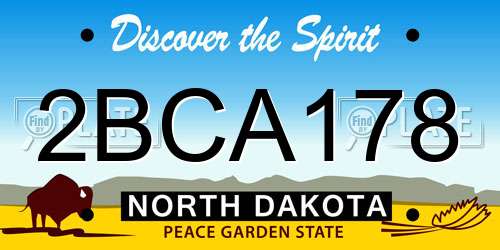 2BCA178 North Dakota License Plate